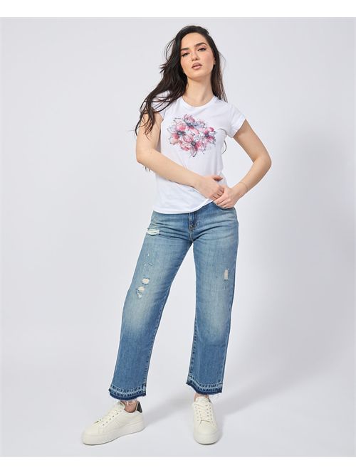 Yes Zee Women's T-Shirt with Flower Print YES ZEE | T257-SG000101